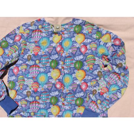 2 Scrub Tops S 42 Chest Blue Orange Prints Long sleeve Clearance