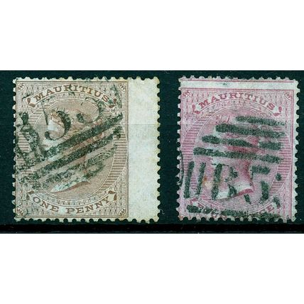 Mauritius QV sg57,62 Wmk CC Good used.