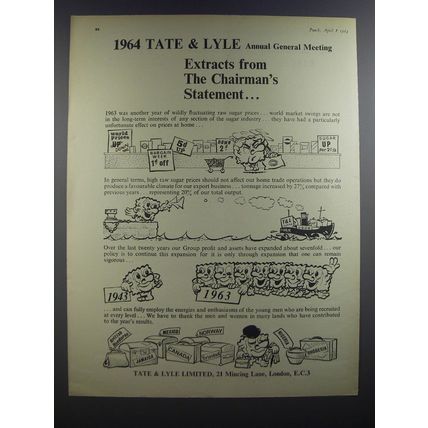 1964 Tate & Lyle Limited Ad - 1964 Tate & Lyle Annual General Meeting extracts