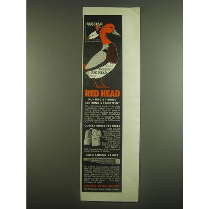 1952 Red Head Hunting & Fishing Clothing & Equipment Advertisement