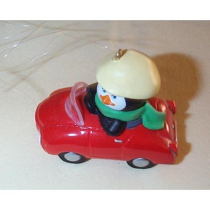 Hallmark Keepsake Ornament - 1990 Polar Penguin In His Polar Sport Car - QX5156