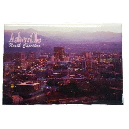 Asheville North Carolina Skyline Sunset Fridge Magnet