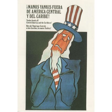 Yankee Hands Off America Tall Hat Politics Comic Postcard