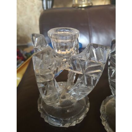 Pair Of Glass Candlesticks