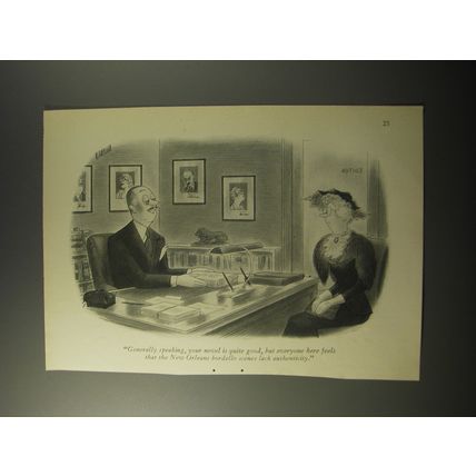 1953 Cartoon by Richard Taylor - Generally speaking, your novel is good