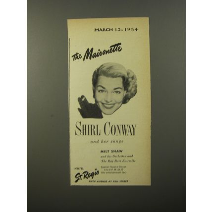 1954 Hotel St. REgis Ad - The Maisonette Shirl Conway and her songs