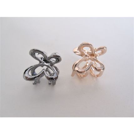 Tiny small dark silver or rose gold butterfly metal hair claw clip
