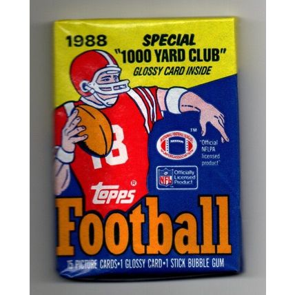 Sealed Wax Pack 1988 Topps NFL Football Bo Jackson, Elway, Montana, Rice