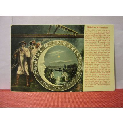 THE MOONRAKER LEGEND, DEVIZES, WILTSHIRE used antique postcard 1907 pm #