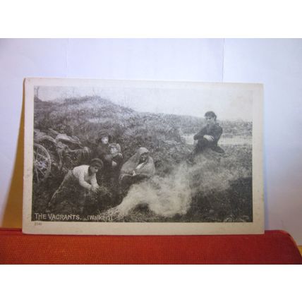 THE VAGRANTS, by F. Walker unused antique postcard art #