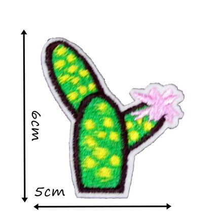 Cactus Iron On Patch Motif Decoration Badge Kids Child Children Cacti Fun P474