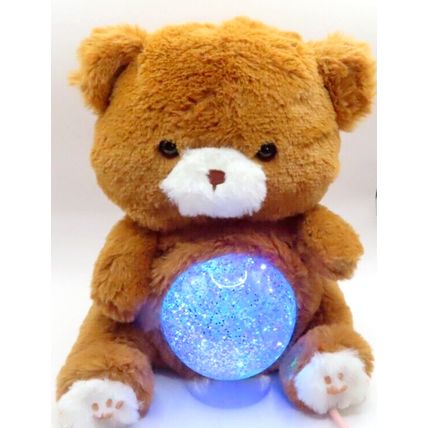 Brown Teddy RGB Colour Changing LED Glitter Light Tummy 22 CM Night Light Gift