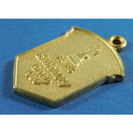 Solid Silver Gilt Embassy Darts Gold Cup Pairs Watch Fob Medal Hallmarked 2001