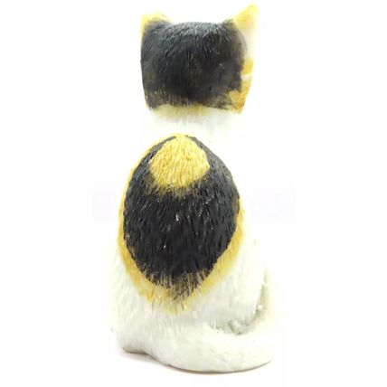 White, Black & Ginger Kitten Figurine 8 CM Ornament Home Decor Feline Cat Gift
