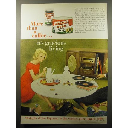 1960 Medaglia D'Oro Coffee Ad - More than a coffee.. It's gracious living
