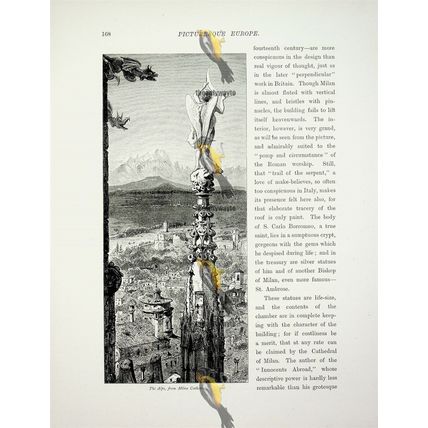 Alps From Milan Cathedral, Italy, Book Illustration (Print), c1875