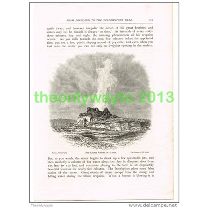 CASTLE GEYSER, YELLOWSTONE, USA, BOOK ILLUSTRATION (PRINT) 1891