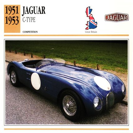 Collectors Club card. Classic Cars. Jaguar C-Type