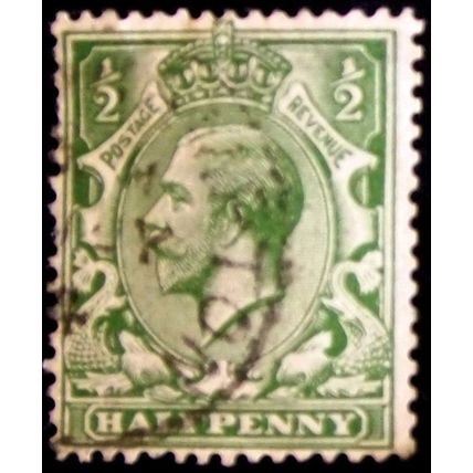 GB 1913 George V 0.5d Seahorse light green SG351