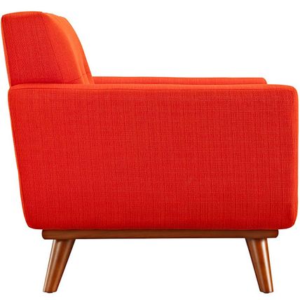 Classic Mid-Century Modern Tufted Club Chair Arms Green, Atomic Red, Azure Blue