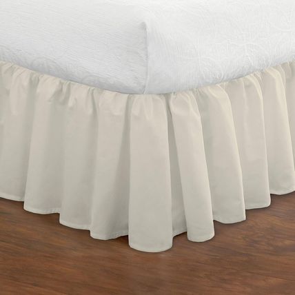 Fresh Ideas Ruffled Bed Skirt-14" Drop-78"W x 80"L-KING-IVORY-NEW-SEALED-FAST