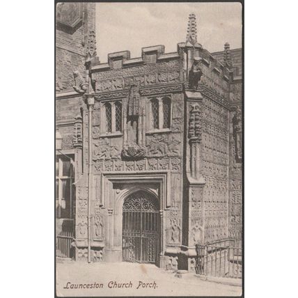 Launceston Church Porch, Cornwall, 1906 - Frith's Postcard