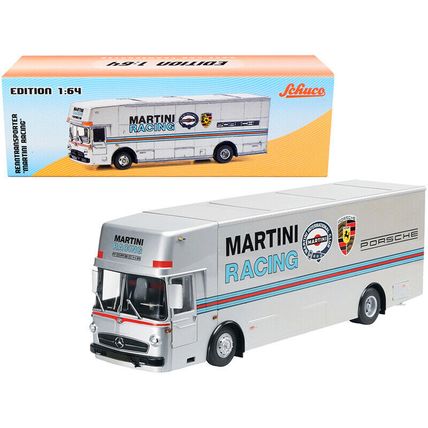 Mercedes Benz Race Car Transporter "Martini Racing" Silver with Stripes 1/64 ...