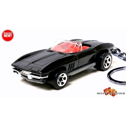 KEYCHAIN BLACK CHEVY CORVETTE C2 CONVERTIBLE CUSTOM❤️GREAT GIFT❤️