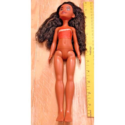 Disney 2022 Mattel Hawaiian Princess Moana 10" Fashion Doll Top Partial Clothed