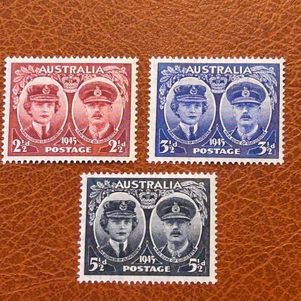 AUSTRALIA KGVI 1945 DUKE & DUCHESS OF GLOUCESTER ROYAL VISIT MNH SG209 - 211