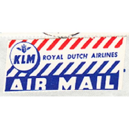 AIR MAIL etiquette on 1953 cover KLM - Austria to Holland