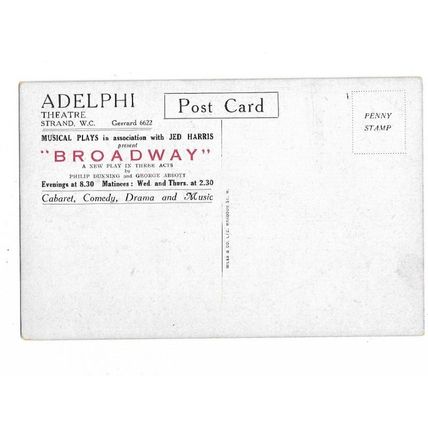 Adelphi Theatre Advertising Postcard, London, Broadway.