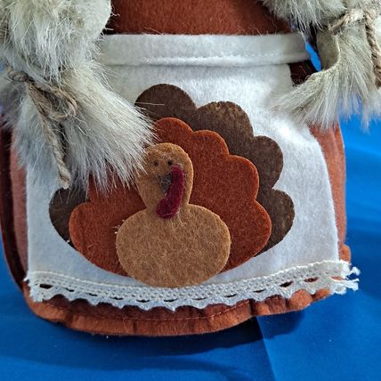 Homemade Lot 2 PILGRIM PLUSH GNOMES Bean Bag Thanksgiving Harvest Turkey Holiday