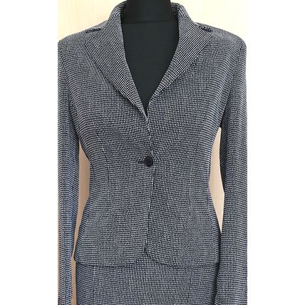 Blue White Stripe Jacket Skirt, GVB Dream, Suit 8 UK 40EU