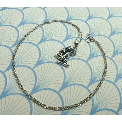 Vintage 925 Sterling Silver Gemini Twins Zodiac Sign Pendant Necklace