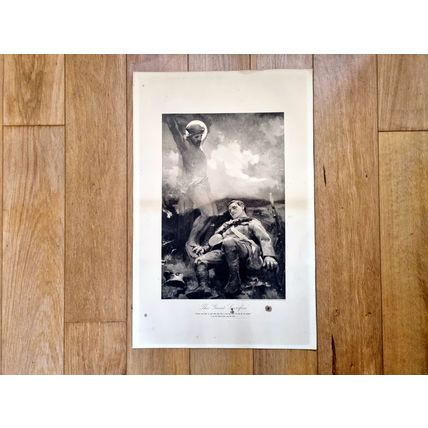 WW1 The Great Sacrifice Antique Print, Soldier Militaria Collectible Picture