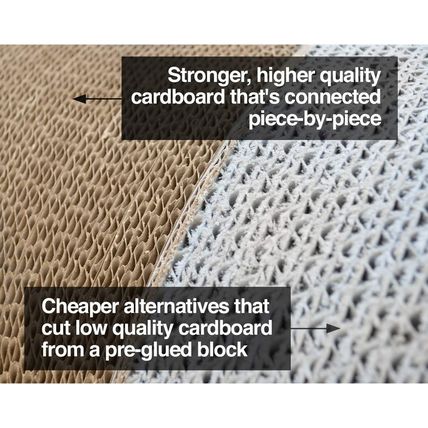 Petfusion Jumbo Cat Scratcher Lounge, White. 39 X 11 X 14 Inch 4 Cardboard Scrat
