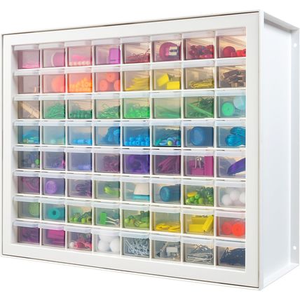 IRIS USA Bead Organizer Storage Bin Drawer Cabinet, 64-Drawer Plastic Organizati