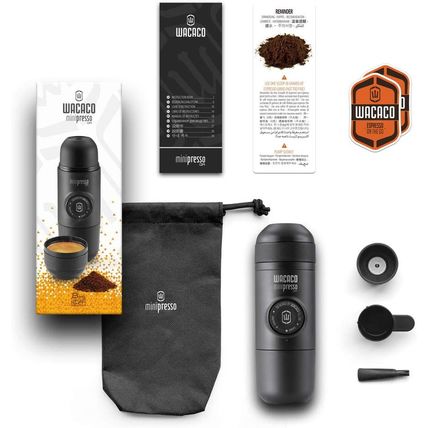 WACACO Minipresso GR, Portable Espresso Machine, Compatible Ground Coffee, Hand