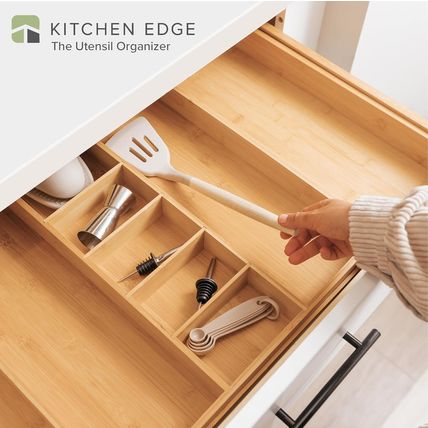Adjustable Kitchen Drawer Organizer for Utensils and Junk, Food-Safe Contract Gr