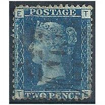 1858 SG47 2d Red Plate 15 Good/Fine Used "TE".