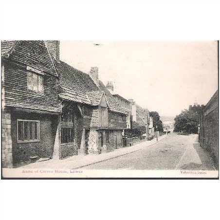 Lewes, E. Sussex - Anne of Cleves House - Valentine postcard local pmk 1904