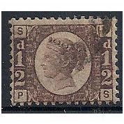 1870 SG48/9 1/2d Rose Plate 13 Fine Used Check Letters "PS".