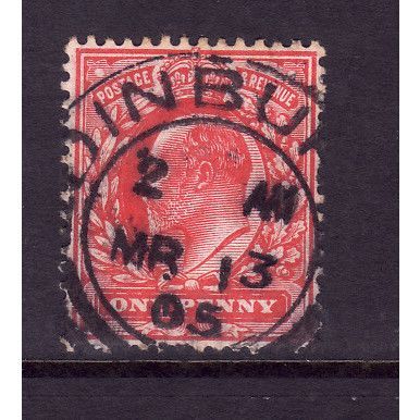 GREAT BRITAIN 1902 SG 219 1d SCARLET FINE USED#9