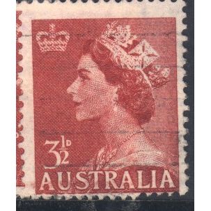 Australia 1953 - SG263 - 3½d red - Queen Elizabeth 11 used 2
