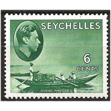 Seychelles 1949 SG137c 6c Green Mounted Mint . ..