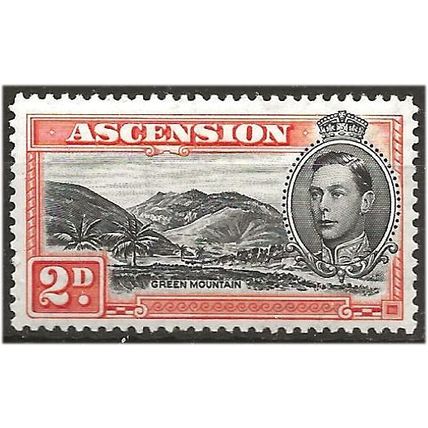 Ascension 1944 SG41a 2d Black & Red-Orange Perf 13 Mounted Mint . .. .