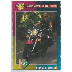 WORLD WRESTLING FEDERATION trading card # 17 ALUNDRA'S HARLEY (1995)