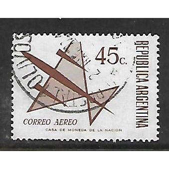 ARGENTINA REP 1971 AIR FLIGHT 45c BROWN SG1374 FINE USED#