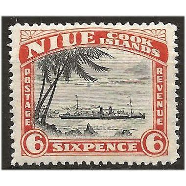 Niue 1944 SG94 6d Black & Red-Orange Mounted Mint ..